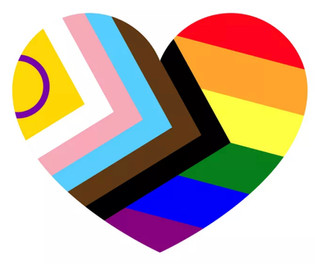 Progress Pride flag heart